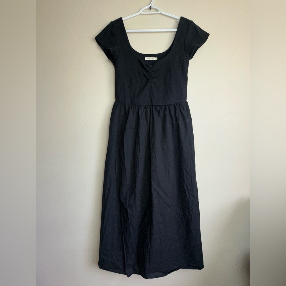 Christy Dawn Black Cap Sleeve Midi Sundress